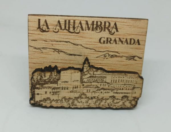 Imán de Madera 3D con Grabado de la Alhambra